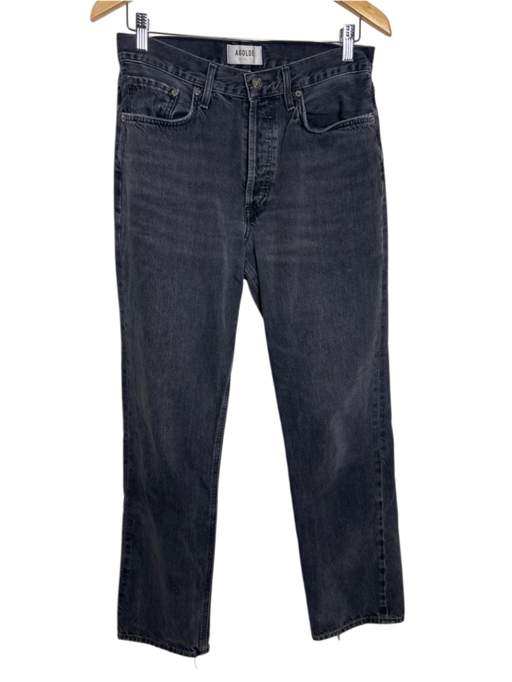 Agolde Women's Straight Leg Jeans — Washed Black